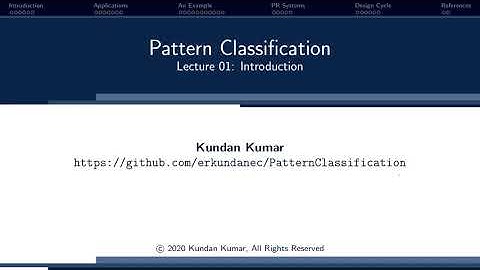 Lec02: Introduction To Pattern Classification || Part 1