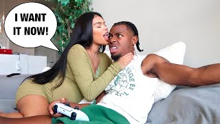 BEING AN OVER AGGRESSIVE GIRLFRIEND TO SEE HOW MY BOYFRIEND REACTS!! *HILARIOUS*