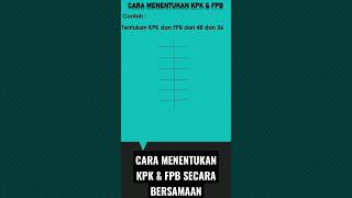 CARA MENENTUKAN KPK dan FPB SECARA BERSAMAAN_YouTube 2023