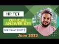 HP TET Official Answer Key Update june 2023