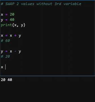 Python Swap Two Integer Values Without 3rd Variable - YouTube