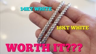 18KT WHITE Gold worth it??? Color difference between 14kt vs. 18kt