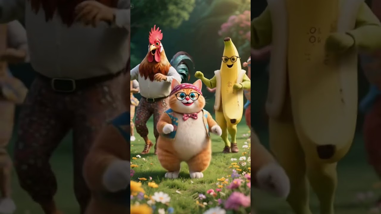 "Rooster & Cat Show Off Their Epic Dance Moves! 🐔🐱💃" 