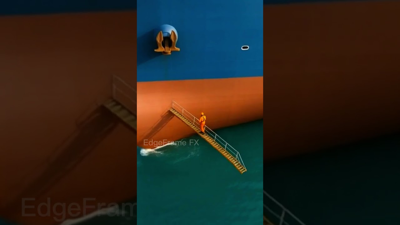 One man. One narrow path. One massive ship. 