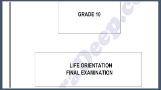 GRADE 10 LIFE ORIENTATION TERM 4 FULL NOVEMBER PAPER