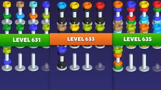 Nut Sort Playing Level From 631 to 635