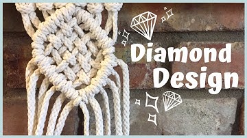 Diamond Design With Woven Center // Macrame Tutorial