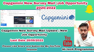 Capgemini 2022 Batch big Breaking News | New Survey Mail Update |New Job Opportunity ?26/06/2022