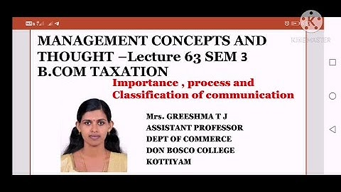 MANAGEMENT CONCEPTS AND THOUGHT (LECTURE 63)SEM 3 B.COM TAXATION
