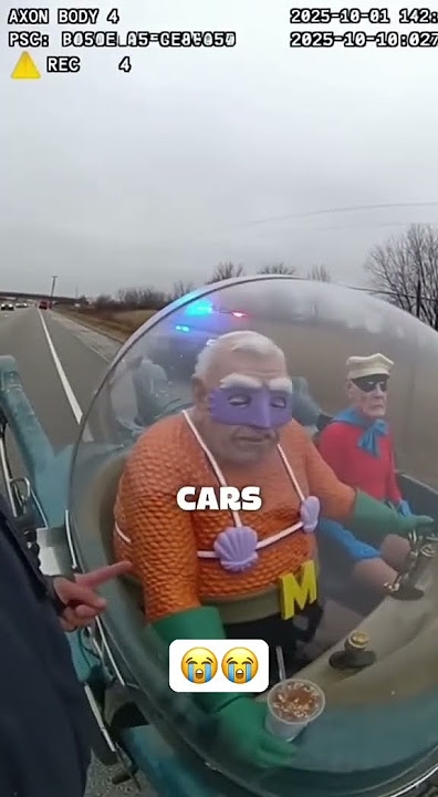 Cop pulls over Mermaid Man & Barnacle Boy but they speed off 😭 #fypシ゚viral #ishowspeed #kaicenat