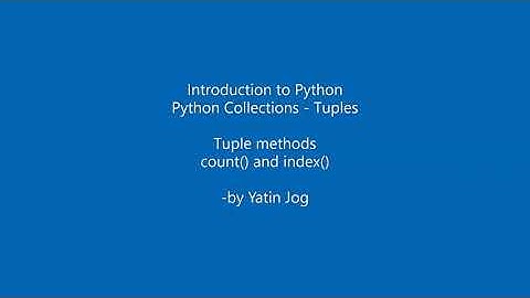 Tuple methods - count() and index()