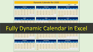 Dynamic Calendar for 2020 in Excel