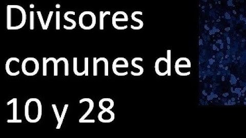 Divisores comunes de 10 y 28 . simultaneamente dividan a