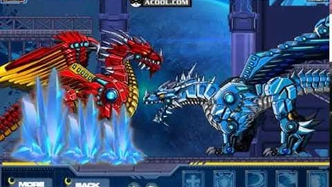 Robot Triceratops and  Ice Dragon