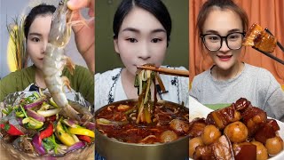 Mukbang Food Eating Show | 삼겹살조림 | 매운 볶음 국수 | 생 새우 먹기