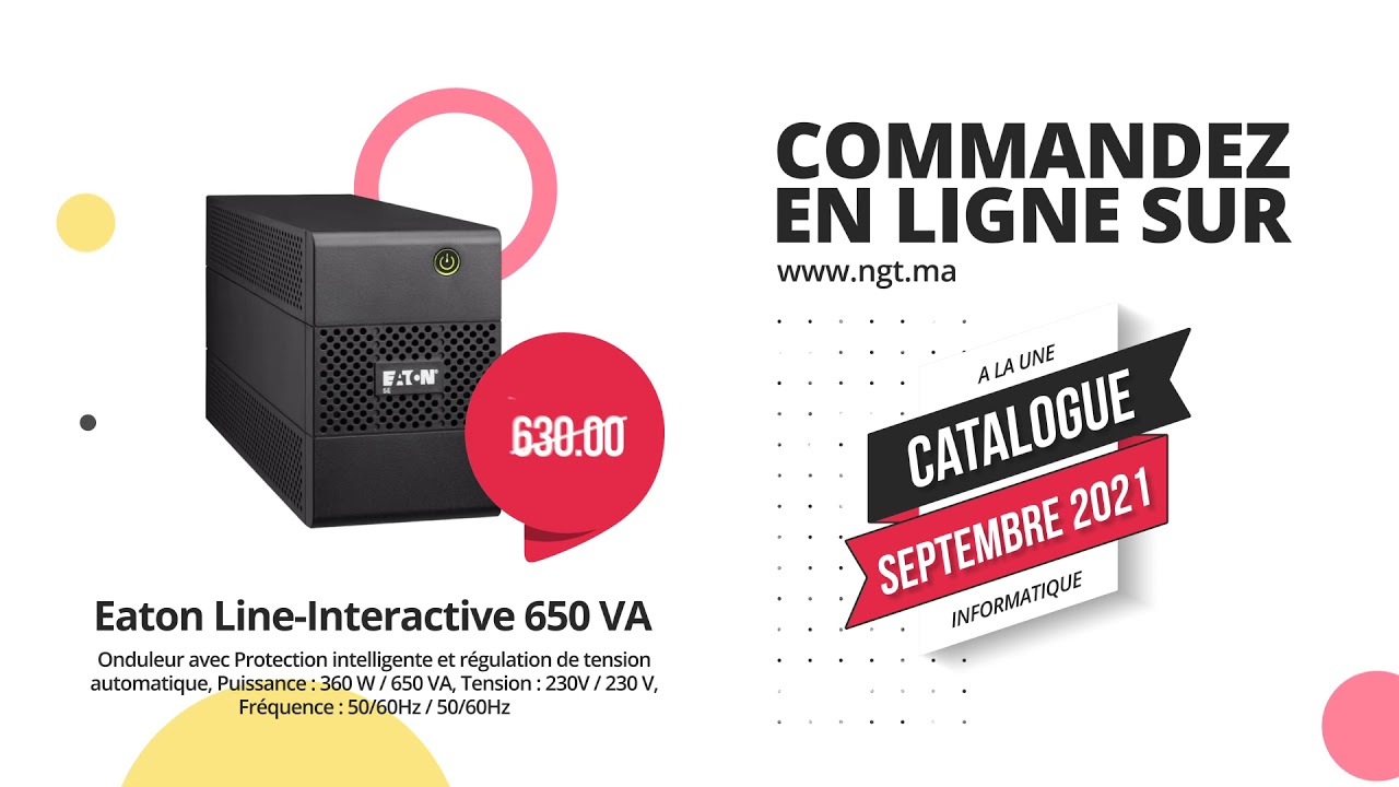 Eaton Onduleur Line Interactive 650 VA chez NGT Maroc