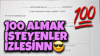 5.Sınıf Matematik 1.Dönem 2.Yazılı