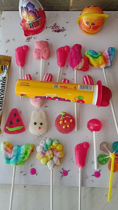permen kipas kupu pelangi semangka kaki dan jajanan#shorts