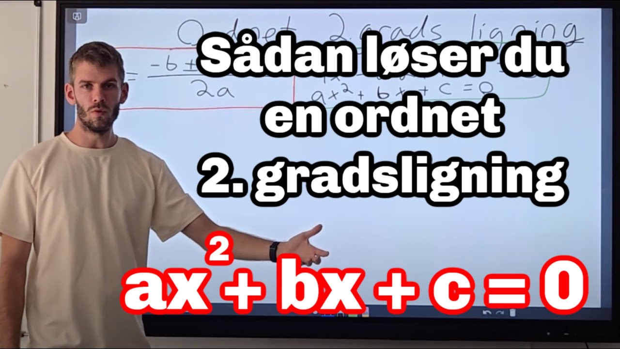 Sådan løser du en ORDNET 2 gradsligning - YouTube