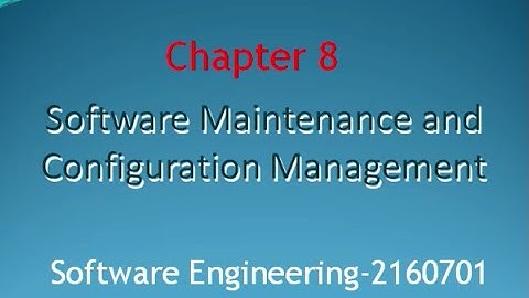 Software Maintenance and Configuration Management