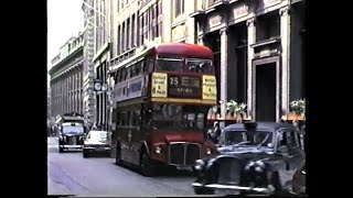 London Buses 1987-Routemasters at Aldgate, Bank & Cornhill