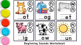 Beginning Sounds Missing Letter Worksheet | Fun ABC Phonics Activity for Kids