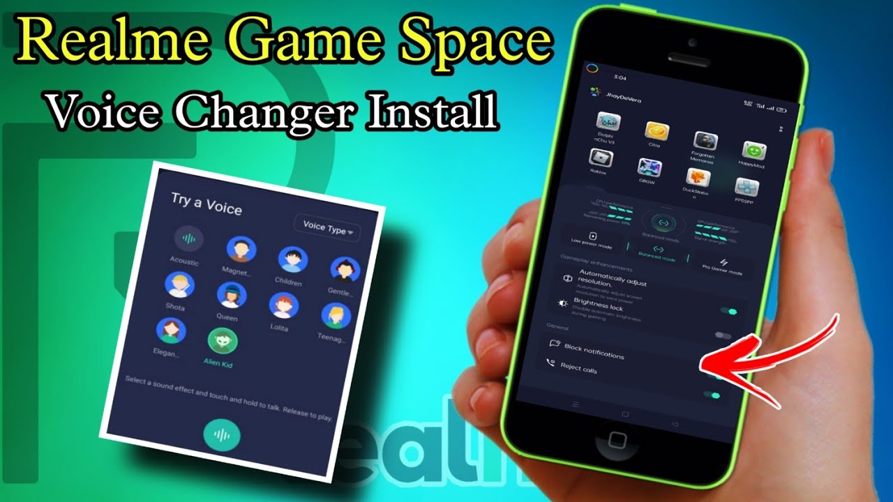 Realme game space voice changer | Realme voice changer install | Realme voice changer game space