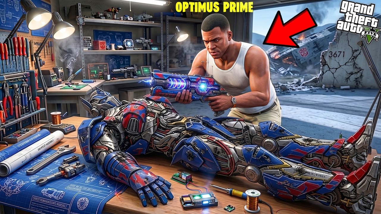 Franklin⚡Restoring the Legendary Optimus Prime Suit!🔥Transformers War In GTA 5 Telugu