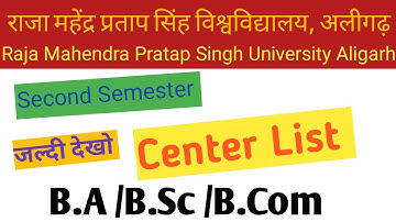 Center List || Raja Mahendra Pratap Singh University Aligarh