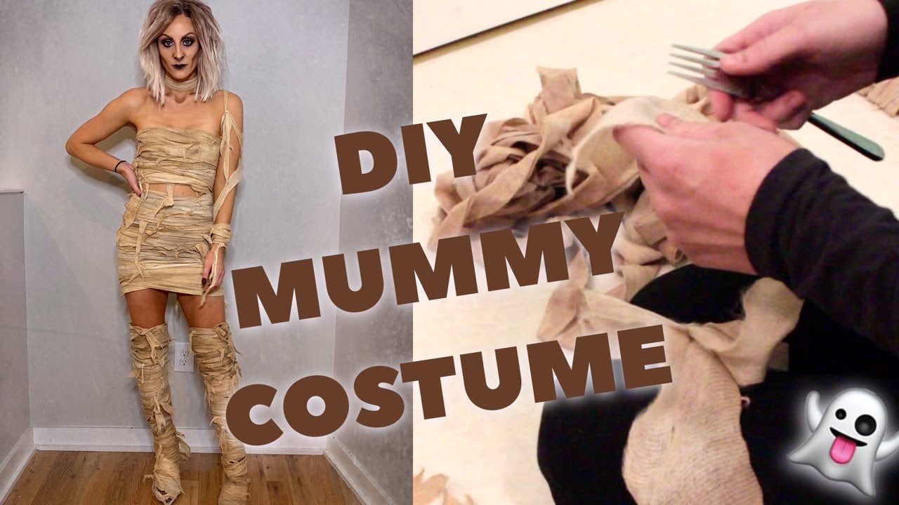 DIY MUMMY COSTUME! REAL LOOKING | beccaboo - YouTube