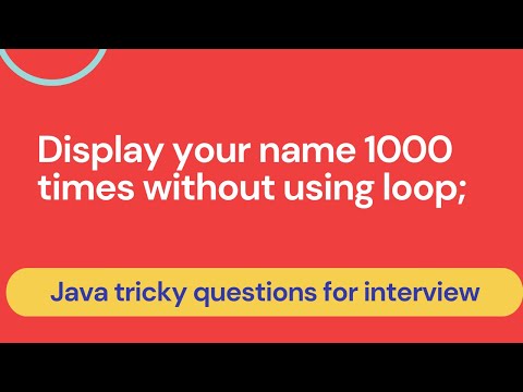 Print your name 1000 times in Java without using a loop | Java tricky interview questions
