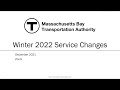 Winter Service Changes 2022 - Virtual Public Meeting | December 8, 2021