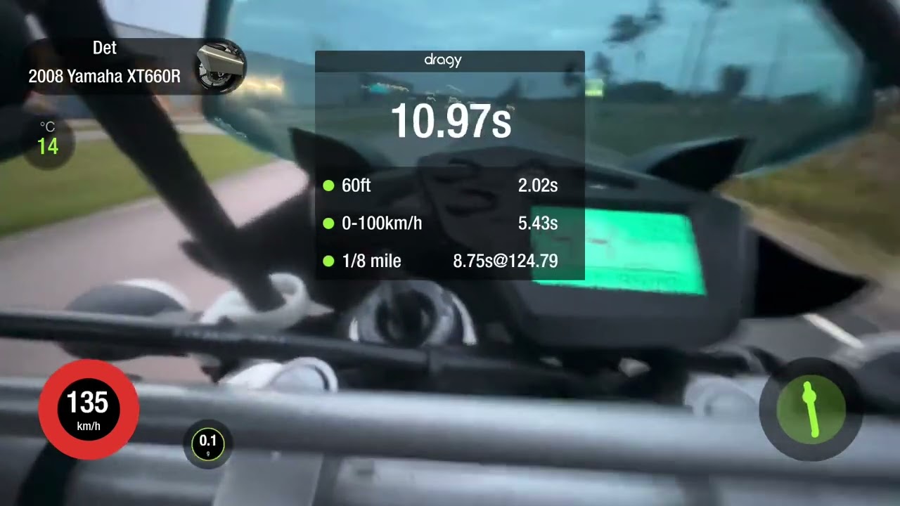 Yamaha XT660 R X  Stage 1 DNA filter acceleration dragy Top speed 1/4 1/2 0-60 0-100