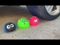 Crushing Crunchy & Soft Things by Car! Experiment Car vs Doodles Ball