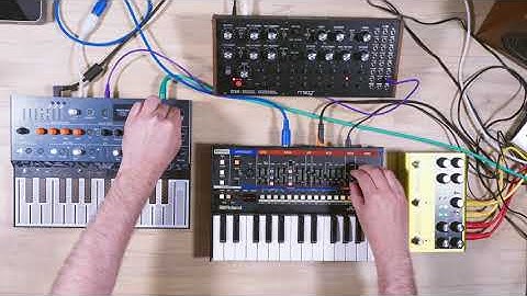 Arturia Microfreak // Moog DFAM // Roland JU-06A // Strymon Volante :: [synth recipe #73]