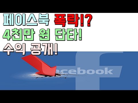 페이스북 폭락!? 4천만 원 단기투자 수익 공개!