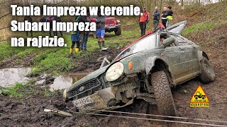 Tania impreza w terenie. Subaru Impreza na rajdzie.