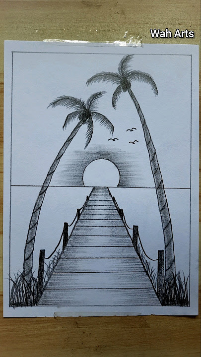 landscape drawing #easydrawing