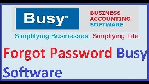How To Forgot Password busy software Reset password busy