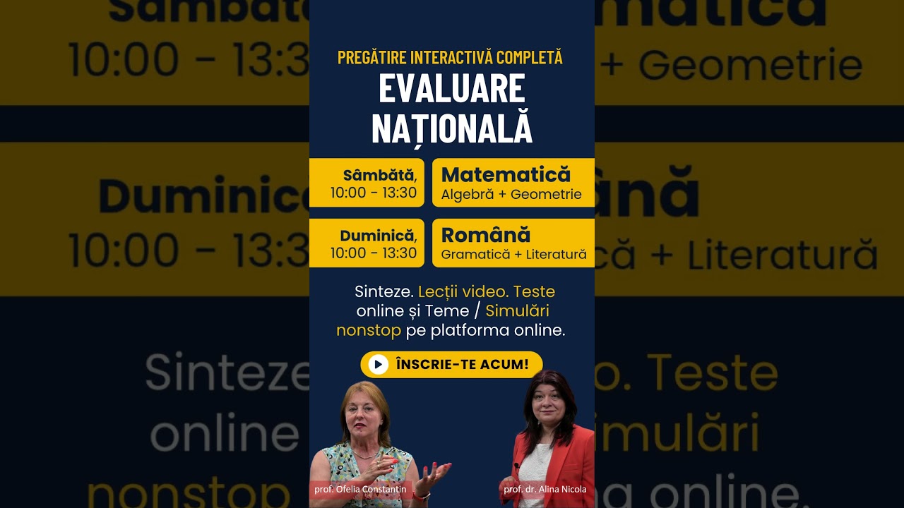 Program Meditatii Evaluare Națională la Română și la Matematică