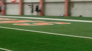 Practice is here. Why is everyone in media watching way down there? (Beckham's scheduled interview)