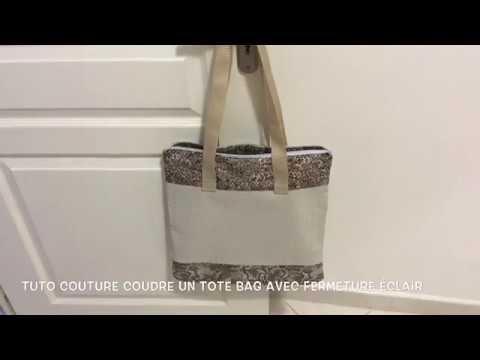 Tuto couture coudre un Tote Bag avec fermeture éclair Couture Madalena - YouTube