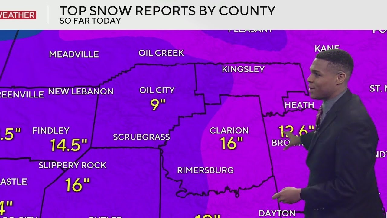 Pittsburgh area sees double-digit snow totals as winter storm blankets region