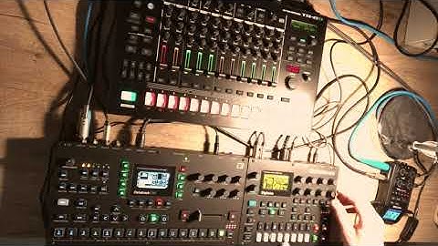 A sampler, a synth, a drum machine: Elektron Octatrack + Elektron Digitone + Roland TR8s jam session