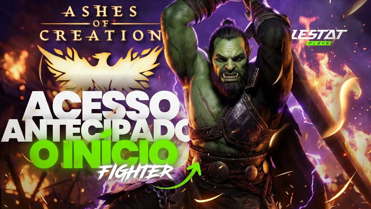 LIVE: Lançamento Ashes of Creation MMORPG Fighter Gameplay - Acesso Antecipado