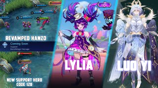 NEW HERO SUPPORT 128 SKILL UPDATE , LYLIA EPIC, REVAMPED HANZO, LUO YI DESIGNS CONTEST | MLBB