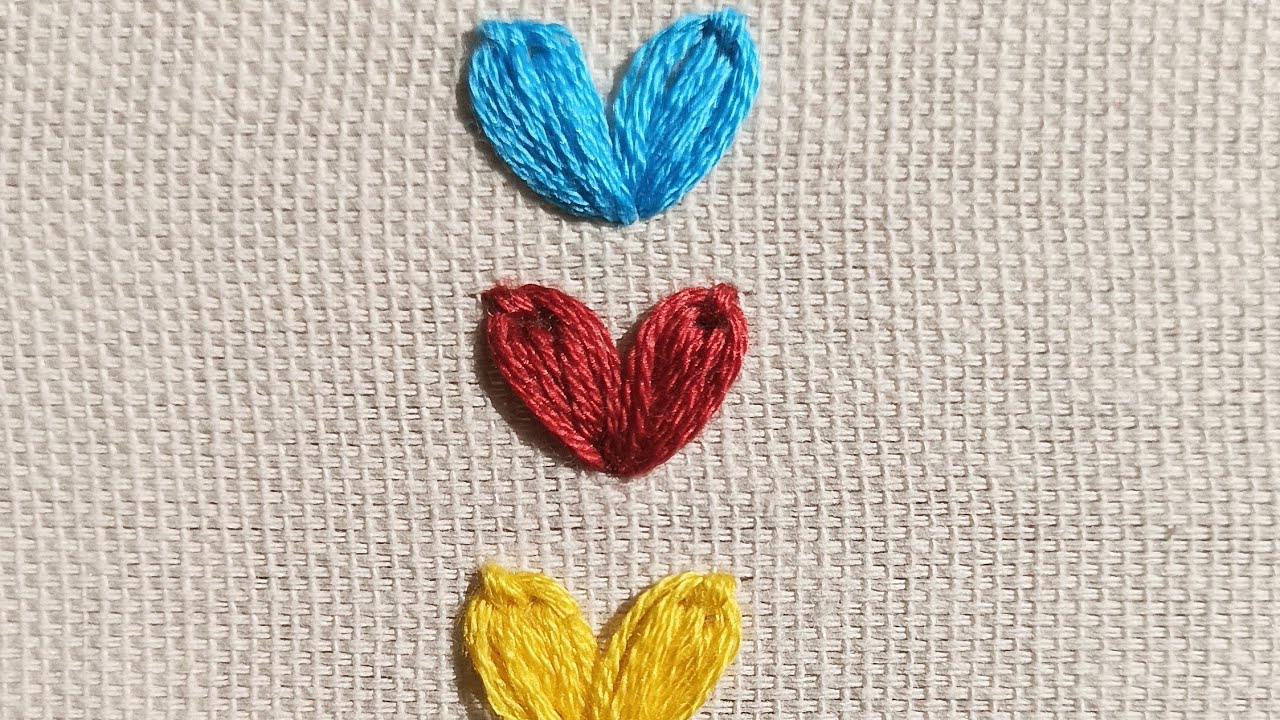 Very Easy Heart Design Hand Embroidery For Beginners#shorts ❤❤❤❤Easy Little  Hearts❤❤ 