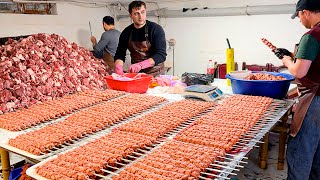 Over 2 TONS of Meat & 10,000 Kebab Skewers Every Day! Extreme Kebab Cooking Process