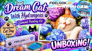FeeLook Art Diamond Art Unboxing | August Cat Paintings for International Cat Day
