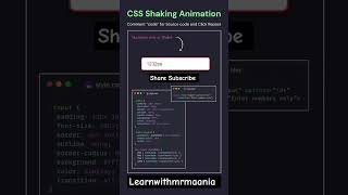 Make a Shaking Animation with CSS #frontendcourse #webdesign #uidesignlearning #webdesign#animation